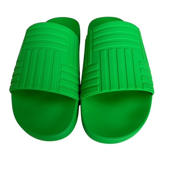 BOTTEGA VENETA 690105 Men\'s Slider‎ Pool Slide Sandals In Green Rubber, sz 45 main image 13